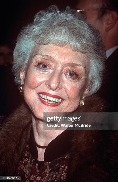 Celeste Holm in New York City at the opening night of Noises Off at the Brooks Atkinson Theatre on November 1st, 2001.