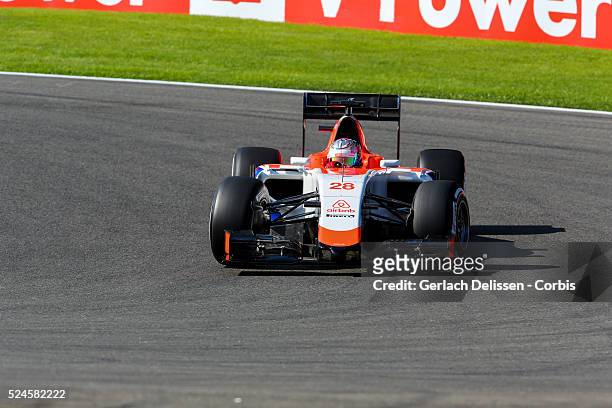 Williams Stevens of the Manor Marussia F1 Team during the 2015 Formula 1 Shell Belgian Grand Prix free practise 1 at Circuit de Spa-Francorchamps in...