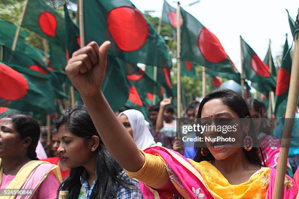 May 08 : National Garment Workers Federation made procession and rally with national flag demanding special allocation in six sector for garment...