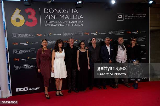 Pablo Aguero, Imanol Arias, Daniel Fanego, Sofia Brito, Mariela Besuievsky, Jacques Bidouand Mairianne Dumoulin on the red carpet at the film Eva No...