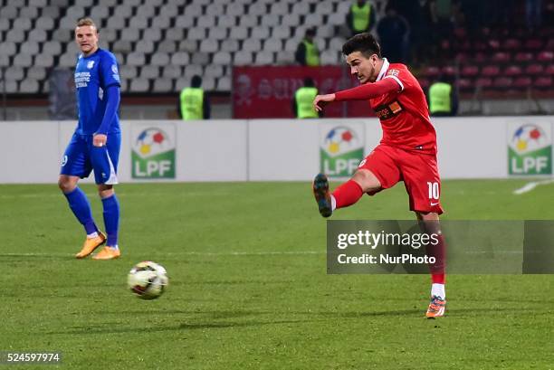 Cosmin Gabriel Matei of Dinamo Bucharest in action during the League Cup Adeplast game between FC Dinamo Bucharest ROU and FC Universitatea Cluj ROU...