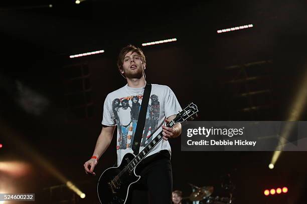 Luke Hemmings of 5 Seconds of Summer performs at 3 Arena on April 26, 2016 in Dublin, Ireland.