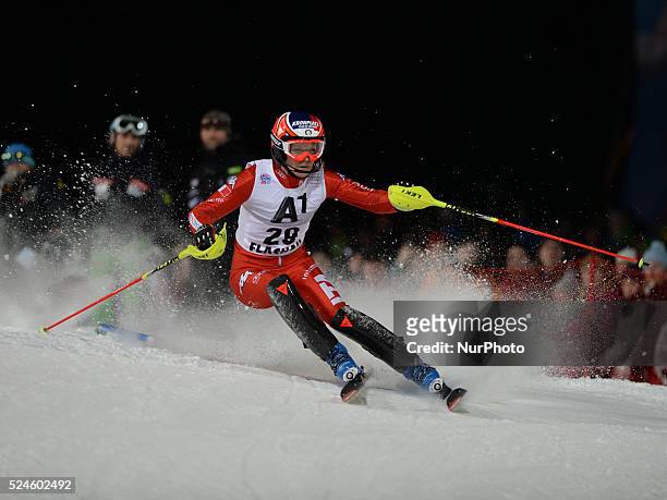 Manuela Moelgg from Italy, during the 6th Ladies' slalom 1st Run, at Audi FIS Ski World Cup 2014/15, in Flachau. 13 January 2014, Picture by: Artur...