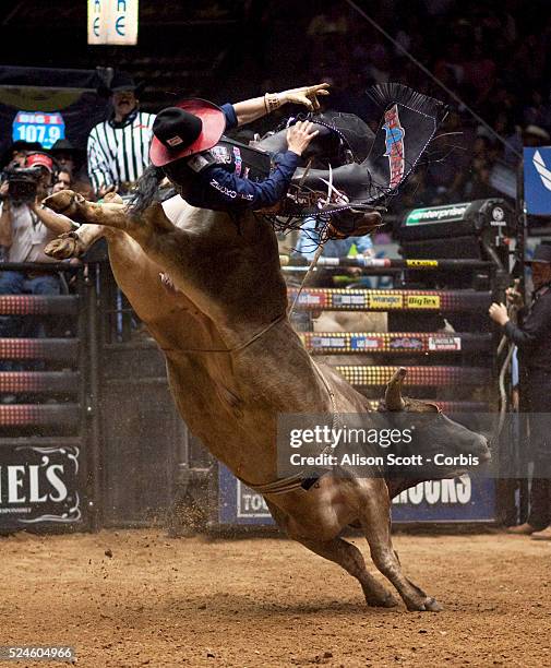 Ryan McConnel gets bucked off of Check Out. McConnel was bucked off before the eight second whistle.