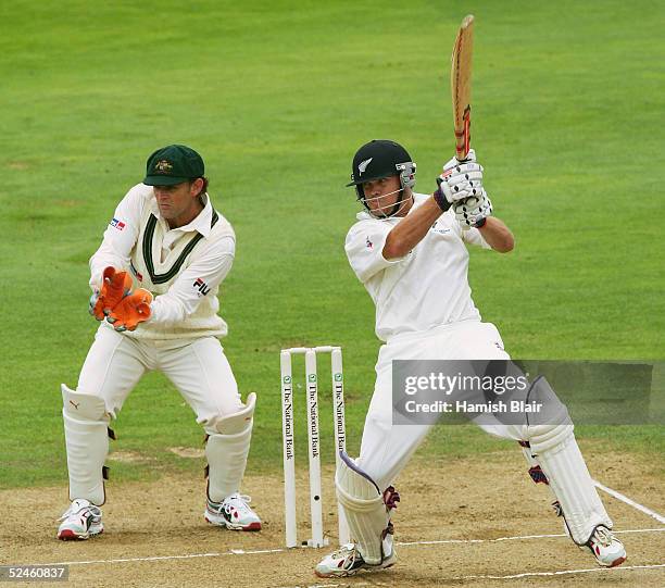 Lou Vincent of New Zealand in action during day four of the 2nd Test between New Zealand and Australia played at the Basin Reserve on March 21, 2005...