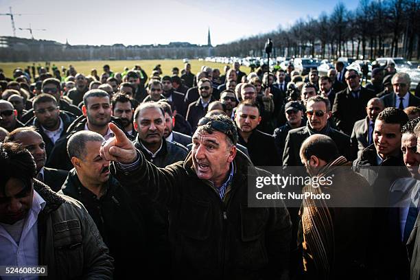 In The Hague, Netherland, on 18th February 2015, over 100 taxi drivers from different cities demonstrated against the UberPop service. Contrary to...