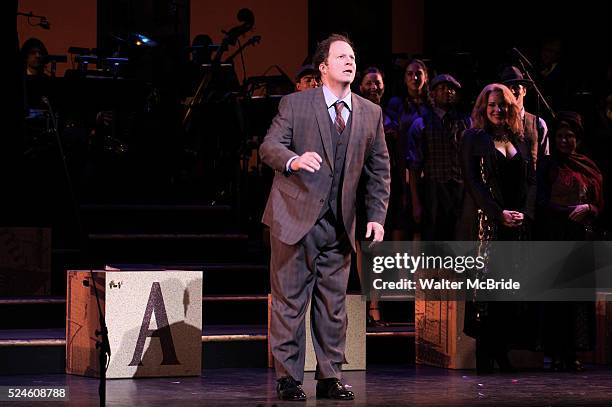 Shuler Hensley during the Curtain Call as former congressman Barney Frank makes his stage debut in 'Fiorello!', the opening musical of New York City...