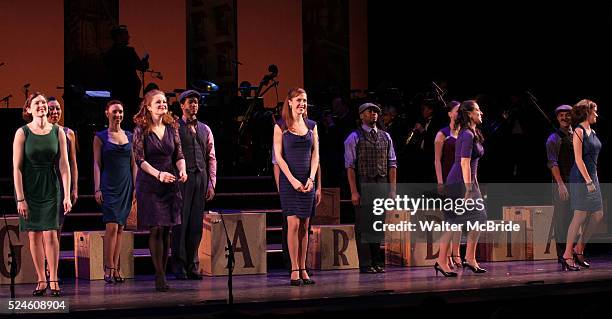 Ensemble Cast during the Curtain Call as former congressman Barney Frank makes his stage debut in 'Fiorello!', the opening musical of New York City...