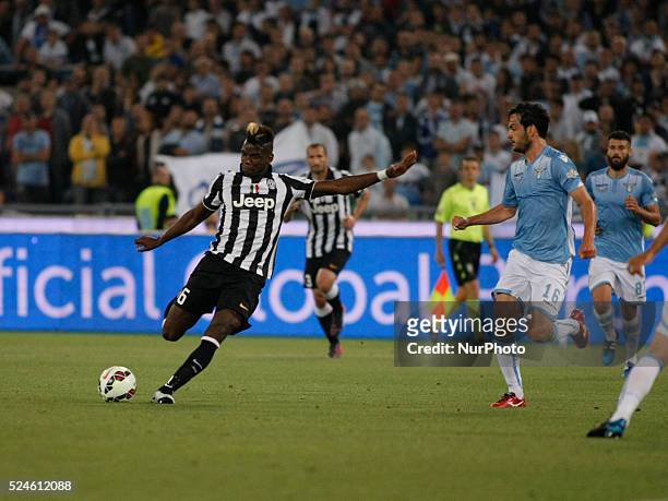 Paul Pogba during the final of TIM Cup match between SS Lazio vs Juventus FC at the Olympic Stafium of Rome on may 20, 2015 in Rome, Italy.