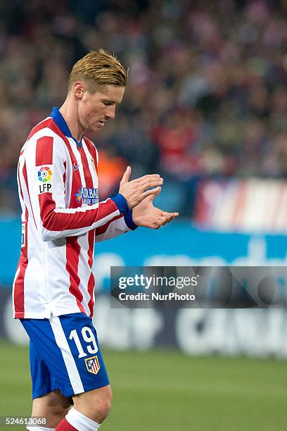 Fernado Torres of Atletico de Madrid during the Copa del Rey Round of 16, First Leg match between Club Atletico de Madrid and Real Madrid at Vicente...