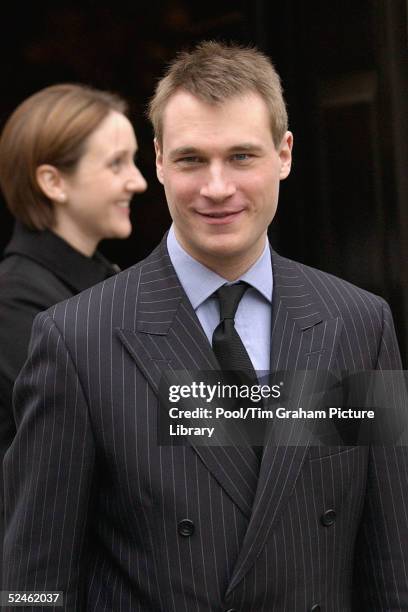 Alexander, the Earl of Ulster, attends the memorial service for his grandmother HRH Princess Alice at St Clement Danes on February 2, 2005 in London....