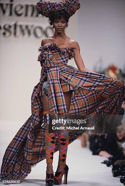 Supermodel Naomi Campbell Modeling Westwood Dress