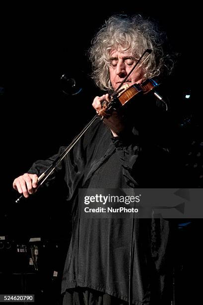 Italian singer and violonist Angelo Branduardi performs at Auditorium Parco della Musica on April 15, 2015 in Rome, Italy.