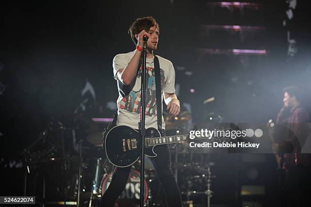 Luke Hemmings of 5 Seconds of Summer performs at 3 Arena on April 26, 2016 in Dublin, Ireland.