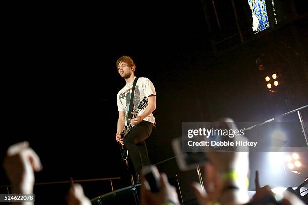 Luke Hemmings of 5 Seconds of Summer performs at 3 Arena on April 26, 2016 in Dublin, Ireland.