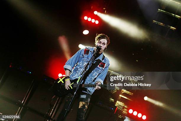 Michael Clifford of 5 Seconds of Summer performs at 3 Arena on April 26, 2016 in Dublin, Ireland.