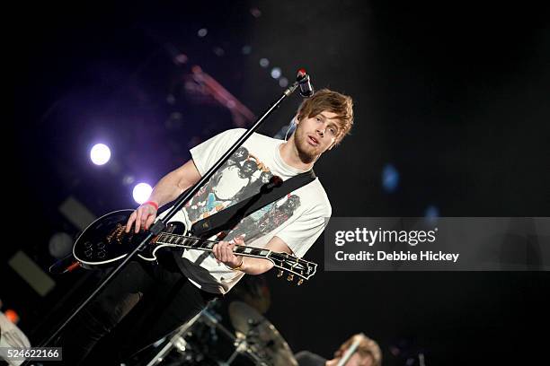 Luke Hemmings of 5 Seconds of Summer performs at 3 Arena on April 26, 2016 in Dublin, Ireland.