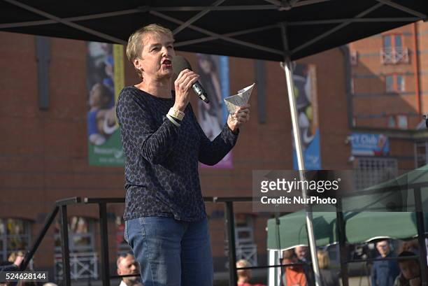 Katherine Hudson, commonly known as Kate Hudson, the General Secretary of Campaign for Nuclear Dismarament speaking at the People's Assembly...