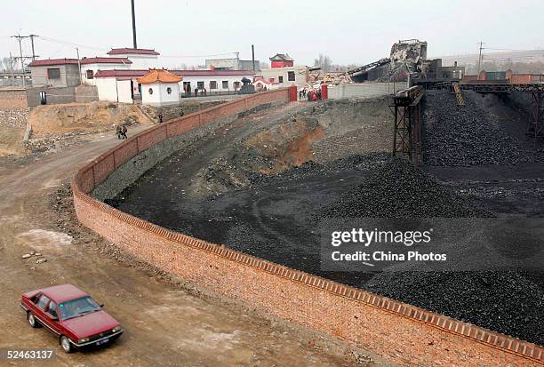View of the Xishui Colliery accident site on March 21, 2005 in Shuozhou of Shanxi Province, northern China. The death toll of a gas blast at the coal...