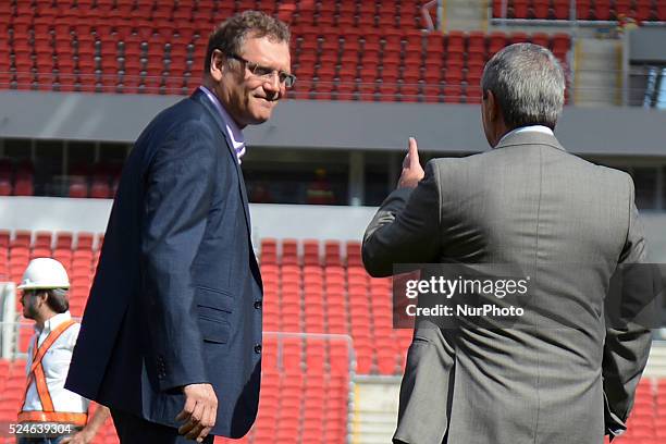 Jerome Valcke, Secretary General of FIFA, visit the Beira Rio stadium to inspect it for the Fifa world cup Brasil 2014