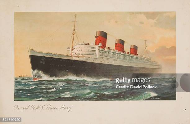 Cunard R.M.S. Queen Mary Poster by Charles E. Turner