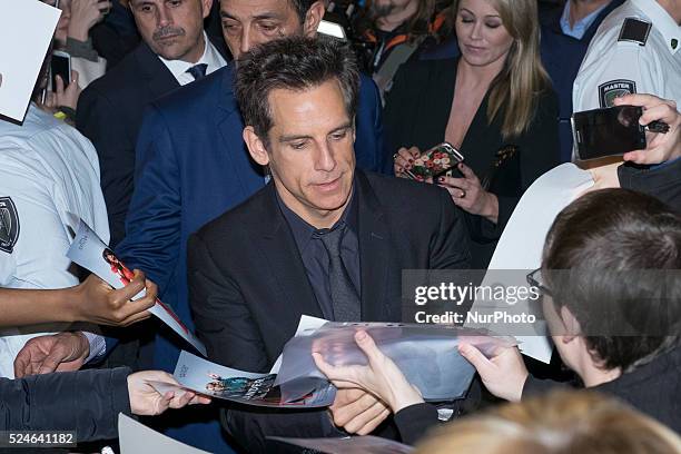 Ben Stiller attends the Madrid Fan Screening of the Paramount Pictures film 'Zoolander No. 2' at the Capitol Theater on February 1, 2016 in Madrid,...