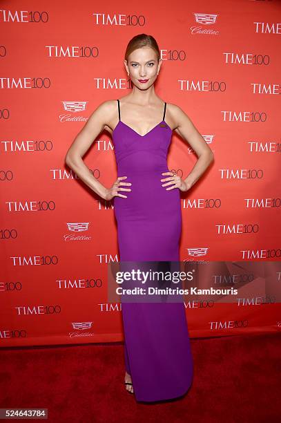 Model Karlie Kloss attends 2016 Time 100 Gala, Time's Most Influential People In The World red carpet at Jazz At Lincoln Center at the Times Warner...