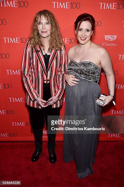 Mia Farrow and Dylan Farrow attend 2016 Time 100 Gala, Time's Most Influential People In The World red carpet at Jazz At Lincoln Center at the Times...