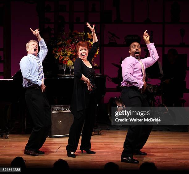 Brian O'Brien, Donna McKechnie, Bernard Dotson performing at the "Nothing Like A Dame: A Party For Comden And Green" at the Laura Pels Theatre in New...