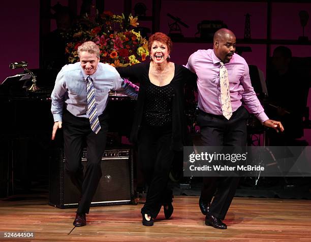 Brian O'Brien, Donna McKechnie, Bernard Dotson performing at the "Nothing Like A Dame: A Party For Comden And Green" at the Laura Pels Theatre in New...