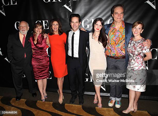 Ed Asner, Debbi Bisno, Paula Wagner, Paul Rudd, Kate Arrington, Michael Shannon and Kristin Caskey attending the Opening Night Performance After...