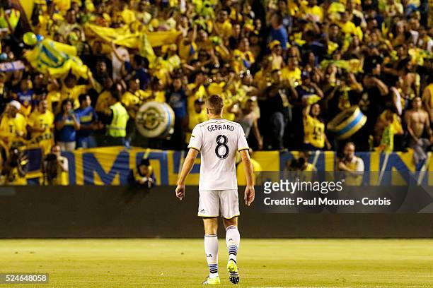 Steven Gerrard of the Los Angeles Galaxy during the Los Angeles Galaxy vs Club America match of the International Champions Cup presented by Guinness.