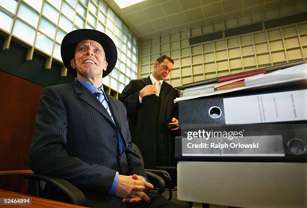 German anatomist Gunther von Hagens goes on trial for falsely adopting an academic title at a courthouse March 22, 2005 in Heidelberg, Germany....