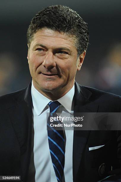 Walter Mazzarri of FC Internazionale Milano during the Serie A match between SSC Napoli and Parma FC at Stadio San Paolo on Dicembre 15, 2013 in...