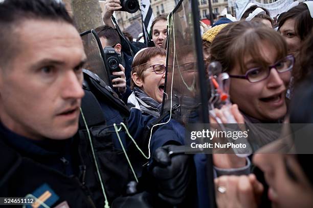 Third demonstration of the midwives in Paris from Denfert Rochereau to the health ministery. They want to be recongnize as medical personnel. Some...