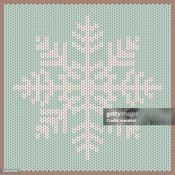 knitted snowflake - crochet stock illustrations