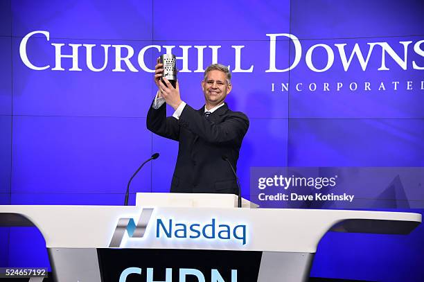 William Carstanjen, Chief Executive Officer, Churchill Downs poses before Churchill Downs Incorporated Rings The NASDAQ Closing Bell at NASDAQ on...