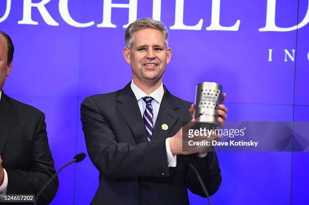 William Carstanjen, Chief Executive Officer, Churchill Downs poses before Churchill Downs Incorporated Rings The NASDAQ Closing Bell at NASDAQ on...