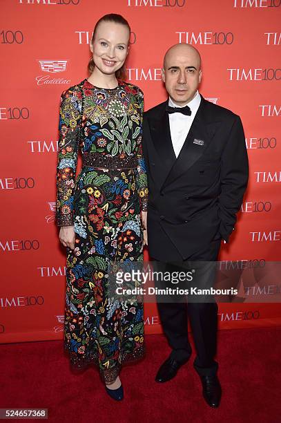 Julia Milner and Yuri Milner attend 2016 Time 100 Gala, Time's Most Influential People In The World red carpet at Jazz At Lincoln Center at the Times...