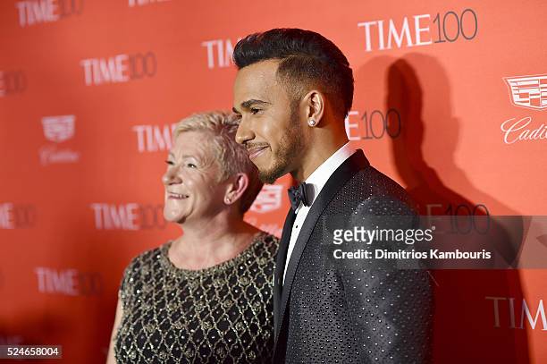Carmen Larbalestier and Formula One racing driver Lewis Hamilton attend 2016 Time 100 Gala, Time's Most Influential People In The World red carpet at...