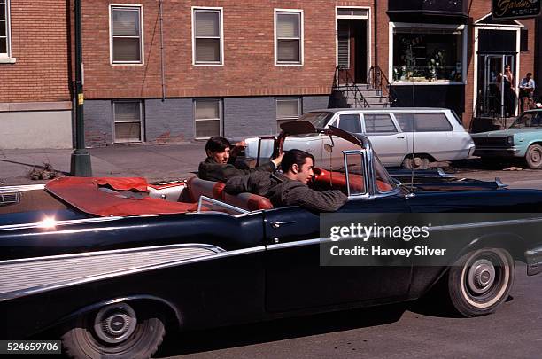 Teenagers Cruising in 1957 Chevy