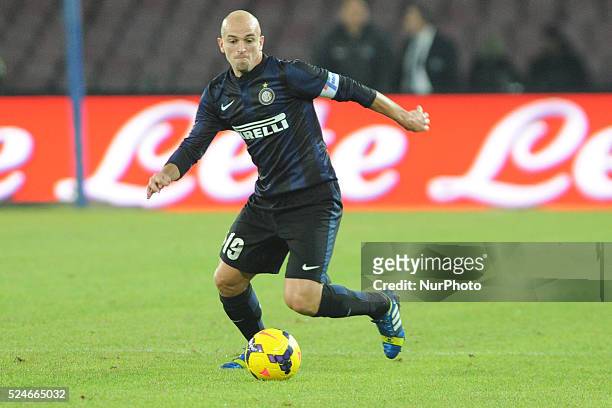 Esteban Cambiasso FC Internazionale Milano during the Serie A match between SSC Napoli and Parma FC at Stadio San Paolo on Dicembre 15, 2013 in...