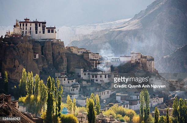 lamayuru monastery in ladakh, india - himalayas stockfoto's en -beelden