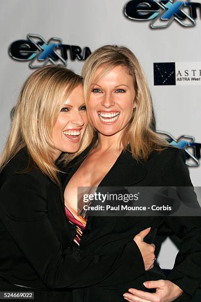 "Coors Twins" Diane and Elaine Klimaszewski arrive at the party celebrating the 11th season of "Extra" and it's new host Mark McGrath.