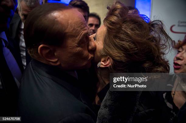 Silvio Berlusconi during the launch of the Bruno Vespa's book, &quot;Donne d' Italia&quot; at the hall of the Temple of Hadrian on December 16, 2015...