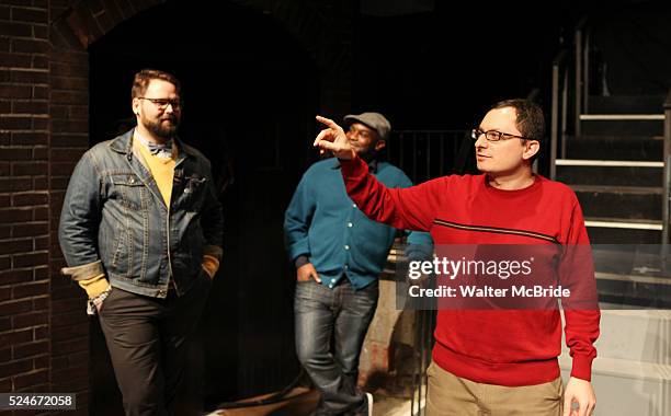 Eric Hoff , Ike Holter & Dan Lipton attending the meet & greet the cast & creative team for the Off-Broadway Production of 'Hit The Wall' at...