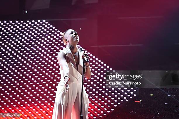 Cecile during the 66th Sanremo Music Festival on February 10, 2016.