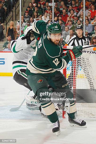 David Jones of the Minnesota Wild skates against the Dallas Stars in Game Three of the Western Conference First Round during the 2016 NHL Stanley Cup...