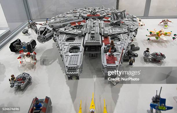 Star Wars vehicles on LEGO exhibition in Warsaw, 18 December Poland