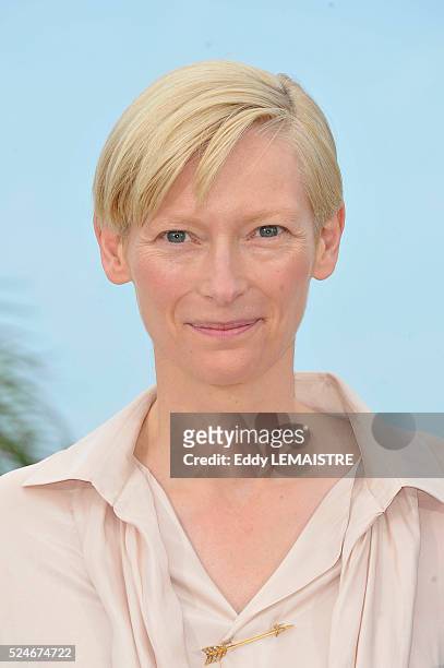 Tilda Swinton at the photo call for "We need to talk about Kevin" during the 64th Cannes International Film Festival.
